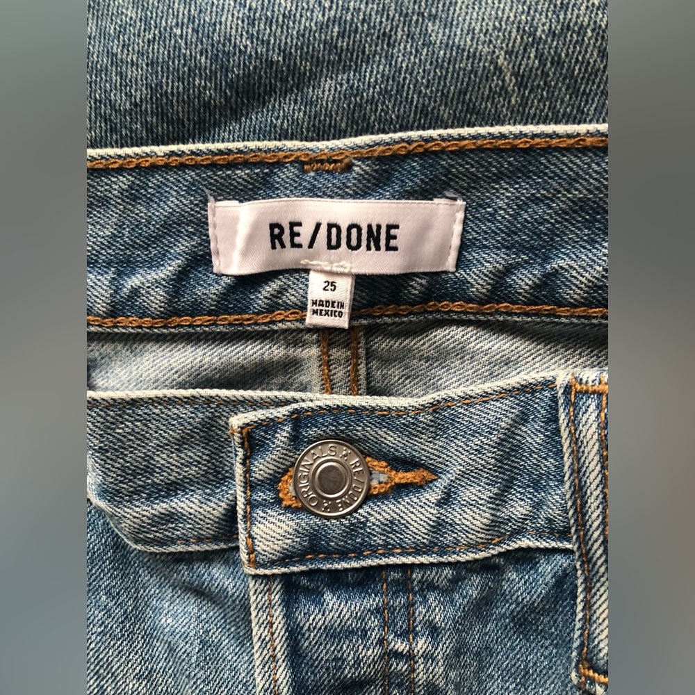 NEW REDONE 70S Ultra High Rise STOVE PIPE Women Blue Jeans Size 25 - Picture 11 of 16